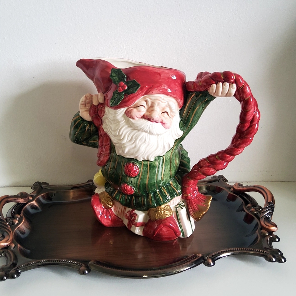 Vintage Fitz and Floyd 1989 Old World Christmas Elf Pitcher 1 1/2 QT